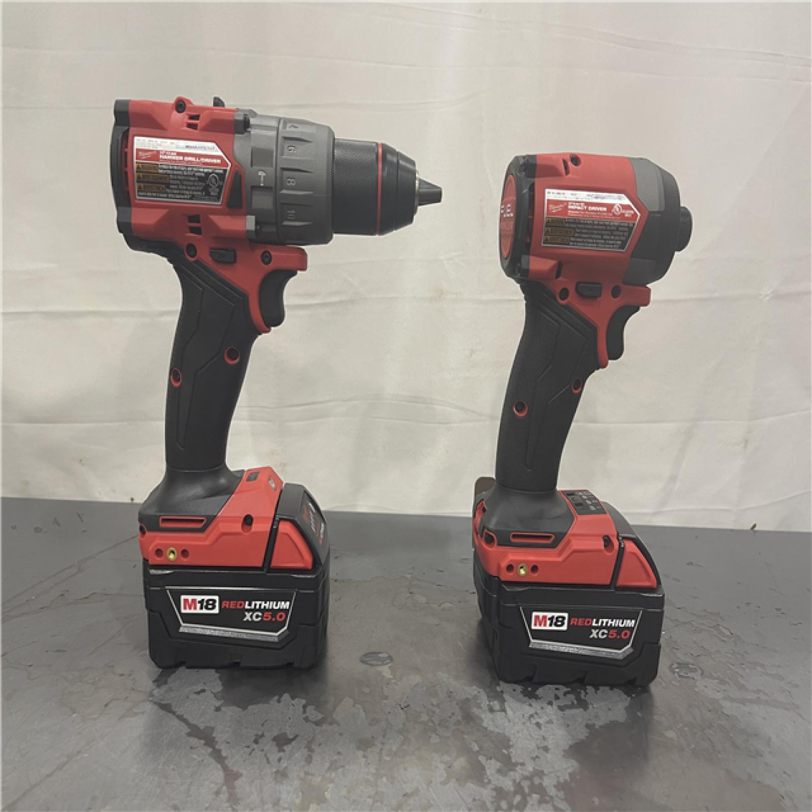 AS-IS- MILWAUKEE FUEL 18V Lithium-Ion Brushless Cordless Hammer Drill and Impact Driver Combo Kit