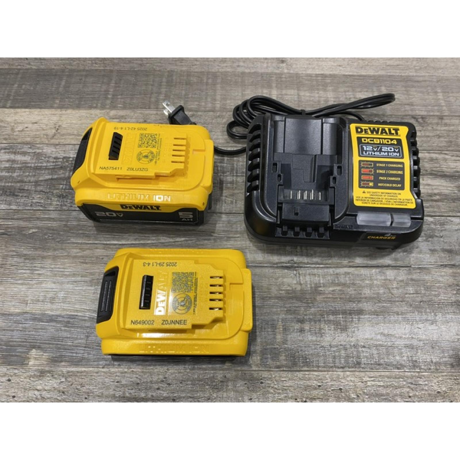 AS-IS DEWALT 20V MAX Lithium-Ion Battery Kit with 5.0Ah and 2.0Ah Battery and Charger