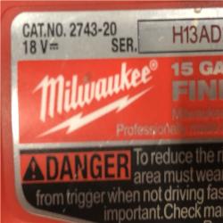 AS-IS Milwaukee Cordless 15-Gauge Angled Finish Nailer with a 5.0ah battery