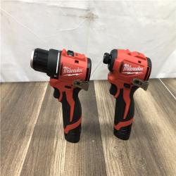 AS-IS Milwaukee 12-Volt Lithium-Ion Brushless Cordless Subcompact Drill and Impact Driver Combo Kit