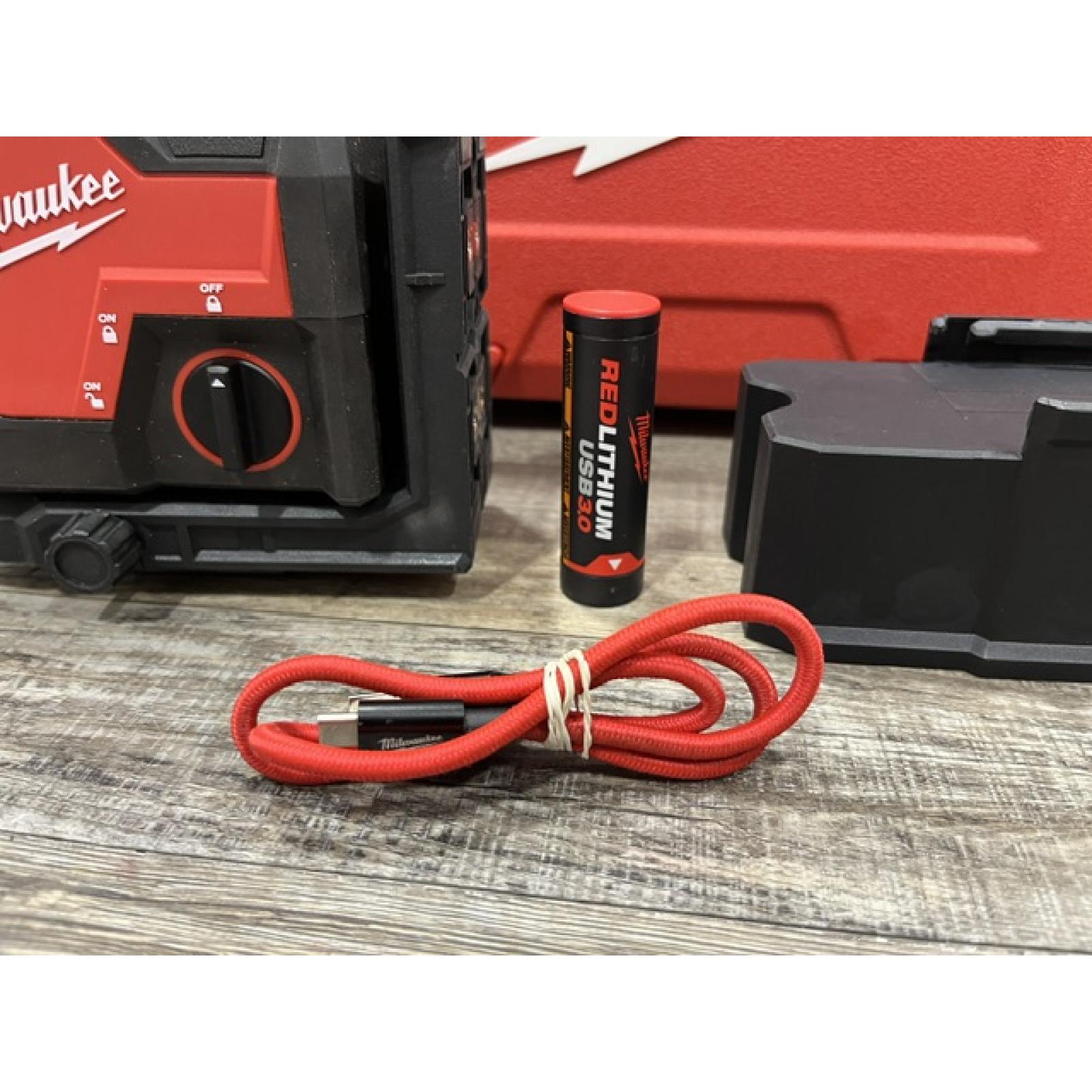 AS-IS Milwaukee Green 100 ft. Cross Line and Plumb Points Rechargeable Laser Level with REDLITHIUM Lithium-Ion