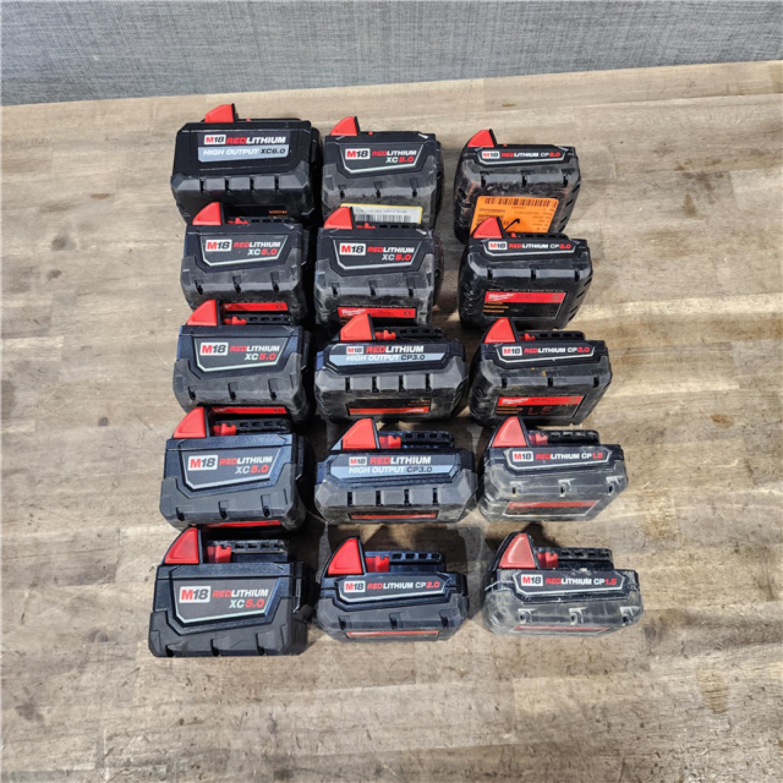 HOUSTON LOCATION - AS-IS MILWAUKEE BATTERY PACK QTY - 15