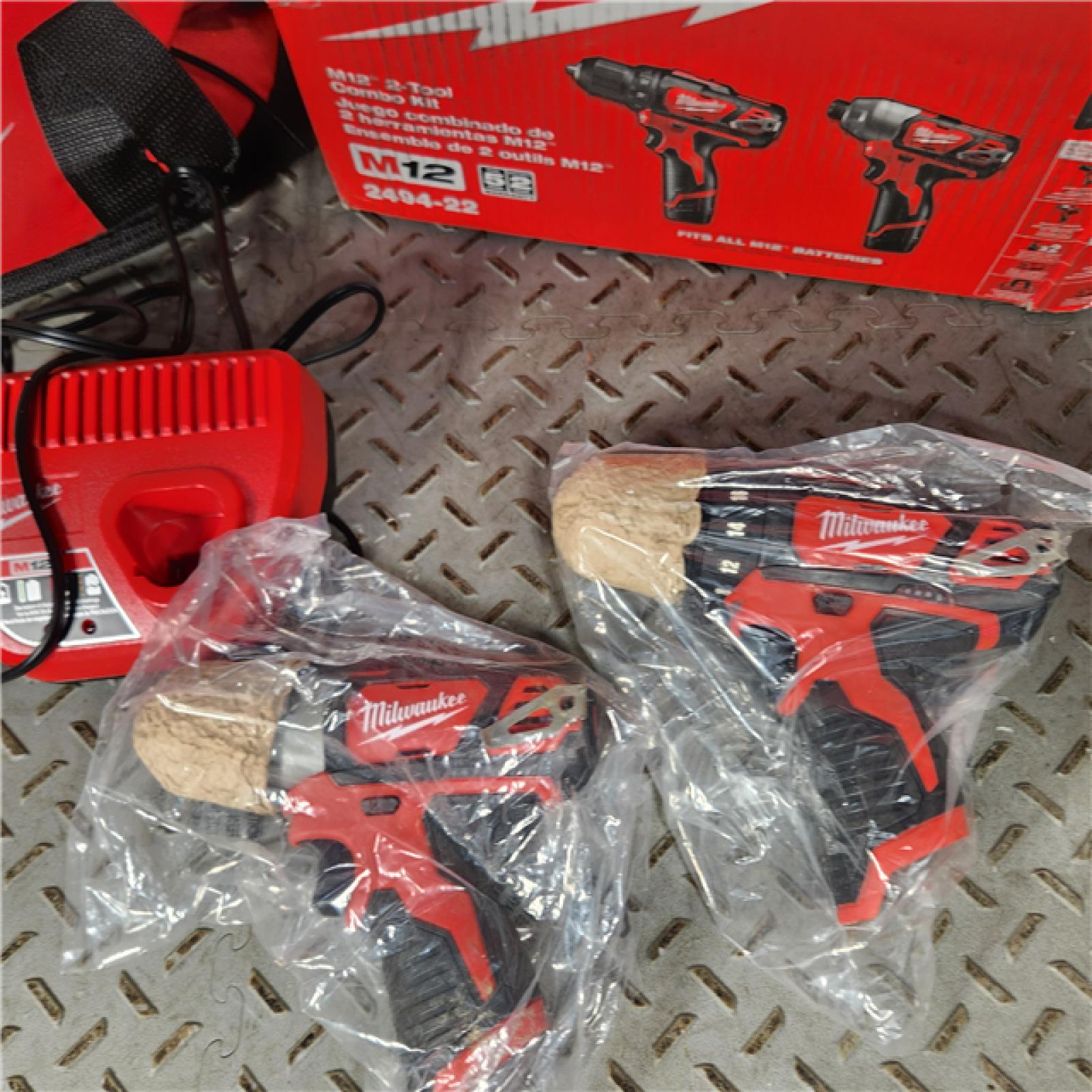 Houston Location - AS-IS Milwaukee 2-Tool M12 12V Lithium-Ion Drill/Driver & Impact Driver Cordless Tool Combo Kit - Appears IN NEW Condition