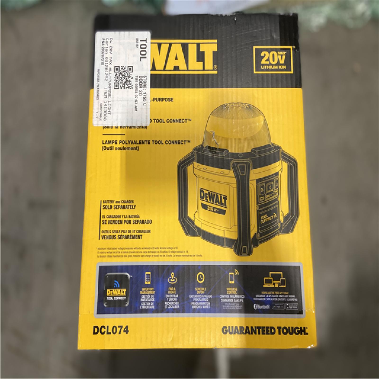 NEW! -  DEWALT 20V MAX All Purpose Cordless Work Light (Tool Only)