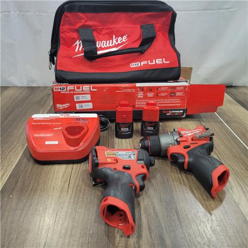 AS-IS Milwaukee 3497-22 12V Brushless Hammer Drill and Impact Driver Combo Kit