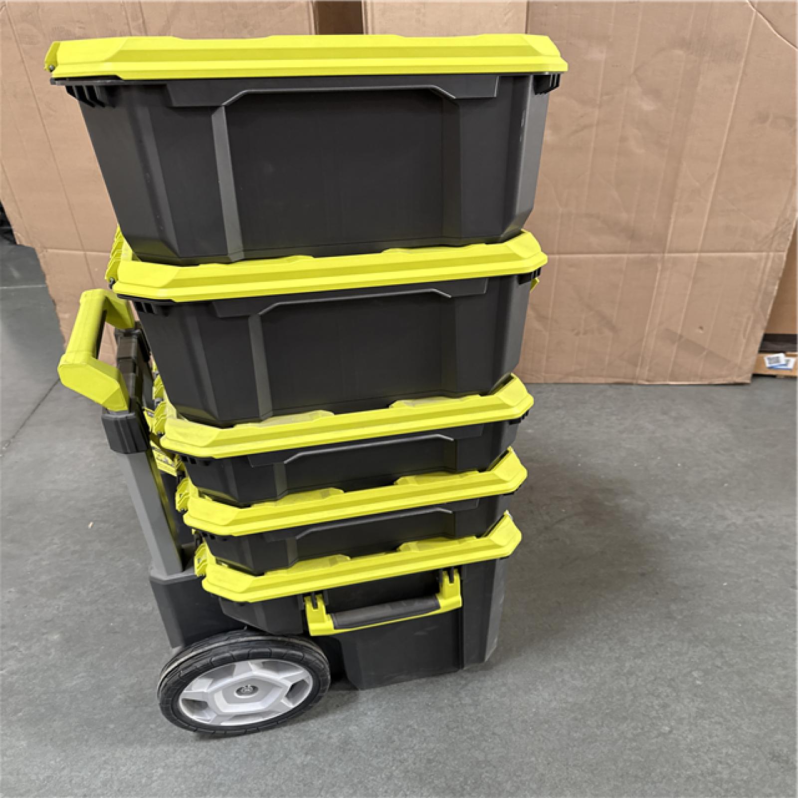 California AS-IS Ryobi Link Tool Boxes  Includes (1) Rolling Tool Box  (2) Medium Tool Boxes and (2) Standard Tool Boxes; Appears in Excellent Condition (No Tools)