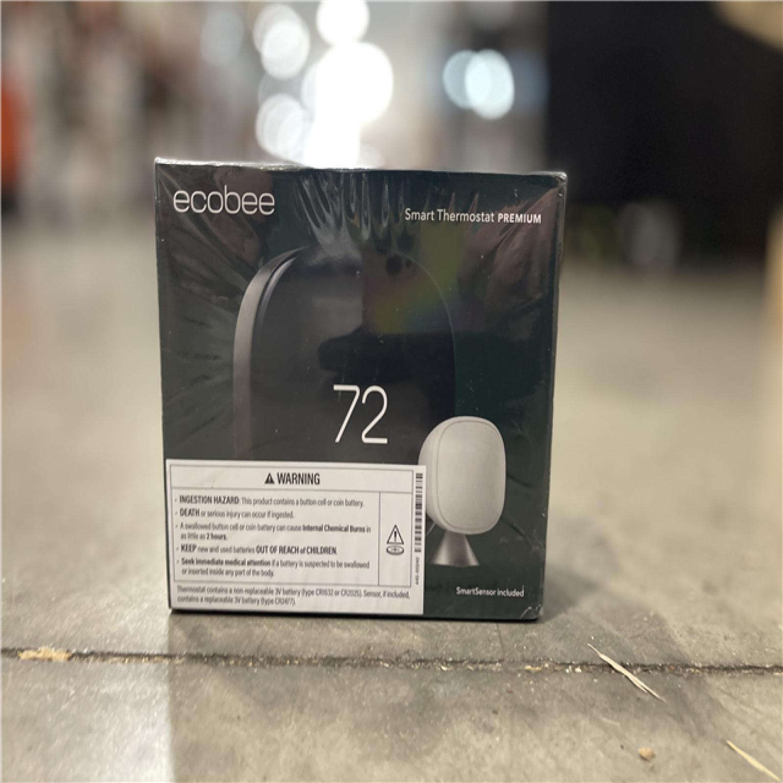 NEW! - ecobee Smart Thermostat Premium with Smart Sensor and Air Quality Monitor Wifi Works with Siri  Alexa  Google Assistant
