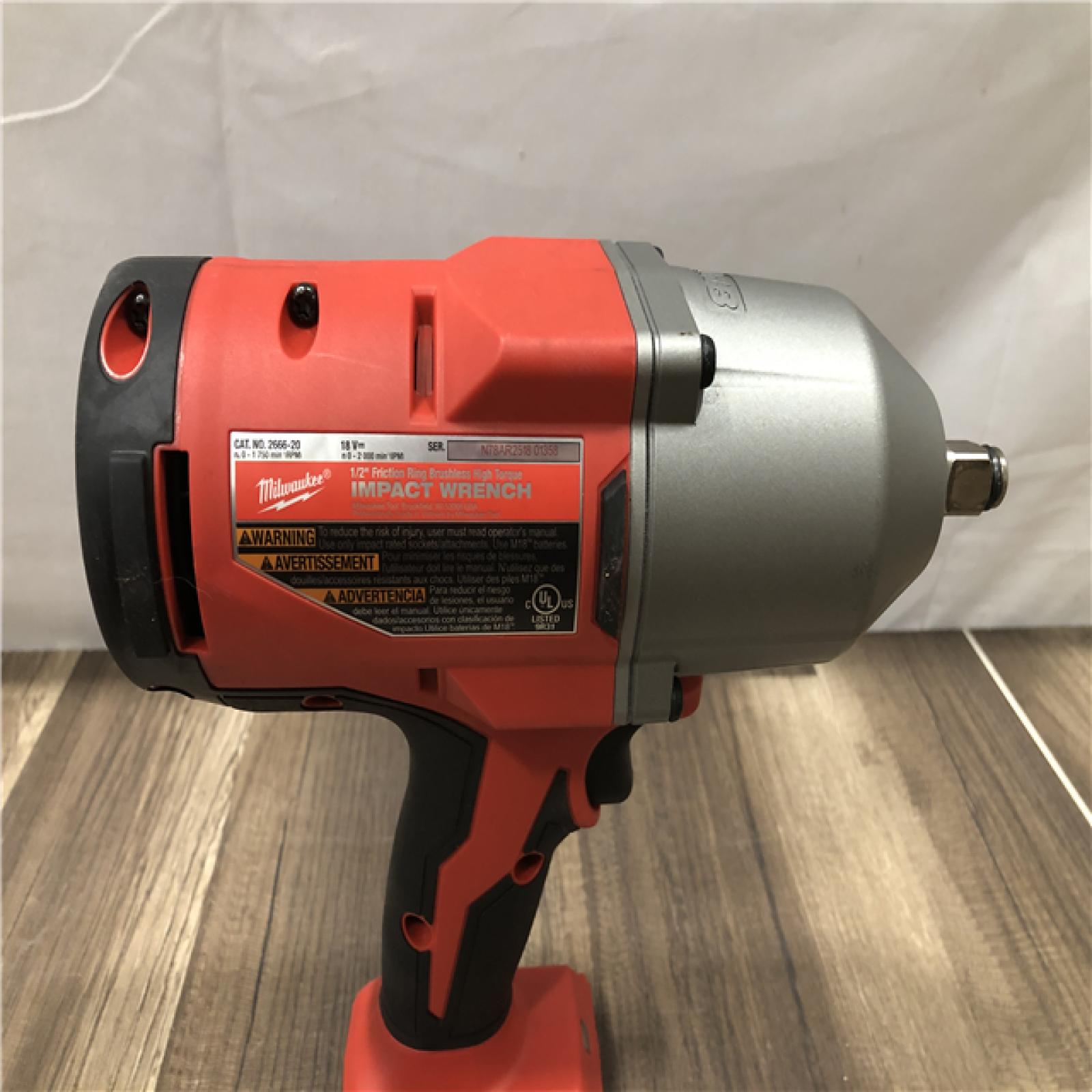 AS-IS Milwaukee 12/18V Lithium-Ion Cordless 3/8 in. Ratchet and 1/2 in. High Torque Impact Wrench with Friction Ring Combo Kit