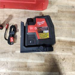 HOUSTON LOCATION - AS - IS Milwaukee 100 ft. REDLITHIUM Lithium-Ion USB Green Rechargeable Cross Line Laser Level with Charger