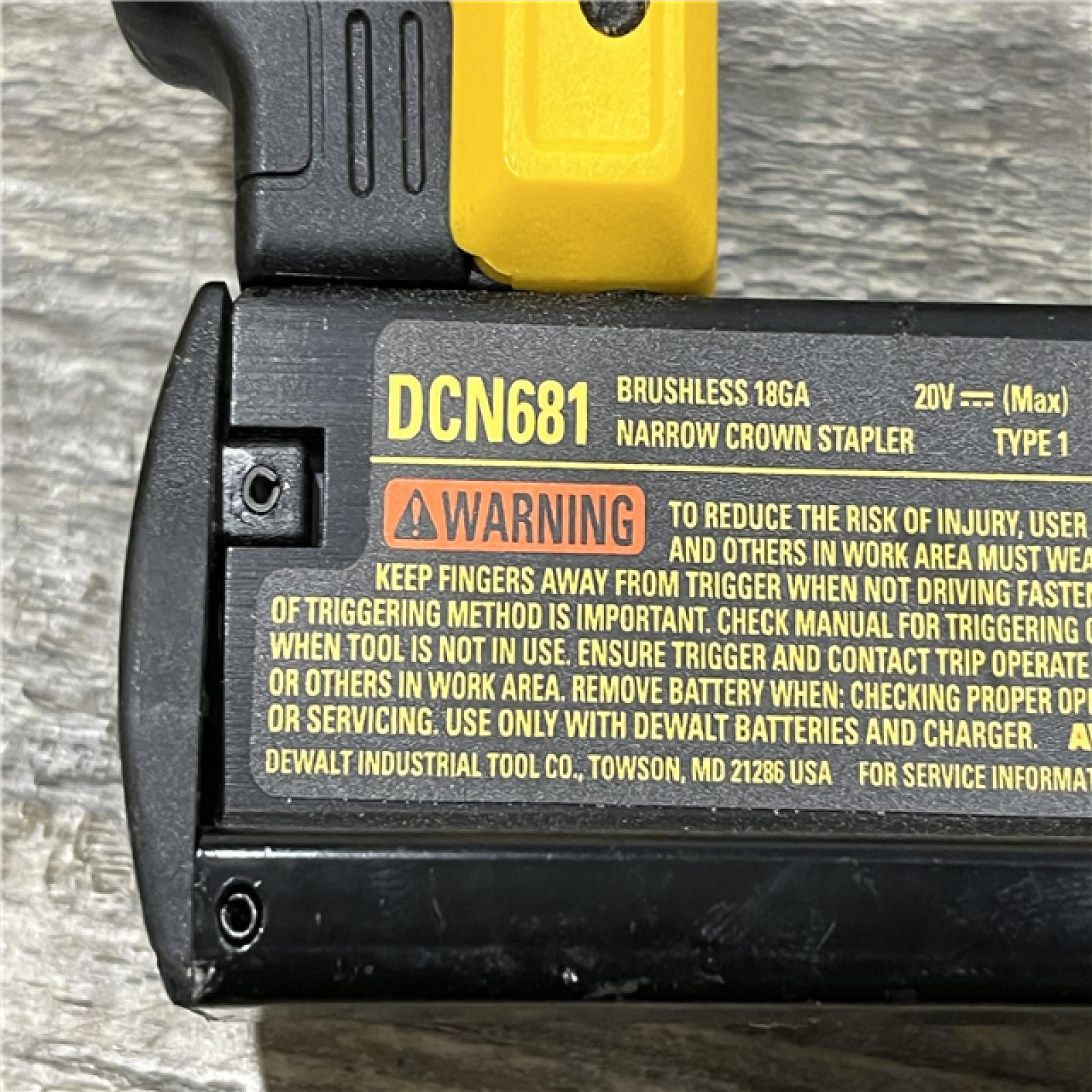 AS-IS DEWALT 20V MAX XR Lithium-Ion Cordless 18-Gauge Narrow Crown Stapler Kit