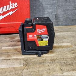 HOUSTON LOCATION - AS-IS Milwaukee-3522-21 Green Beam Laser Cross Line Plumb Point Rechargeable USB Kit
