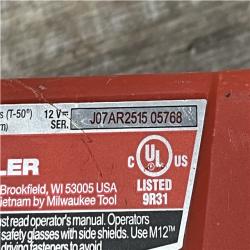 AS-IS Milwaukee 12-Volt Lithium-Ion Cordless 3/8 in. Crown Stapler (Tool-Only)