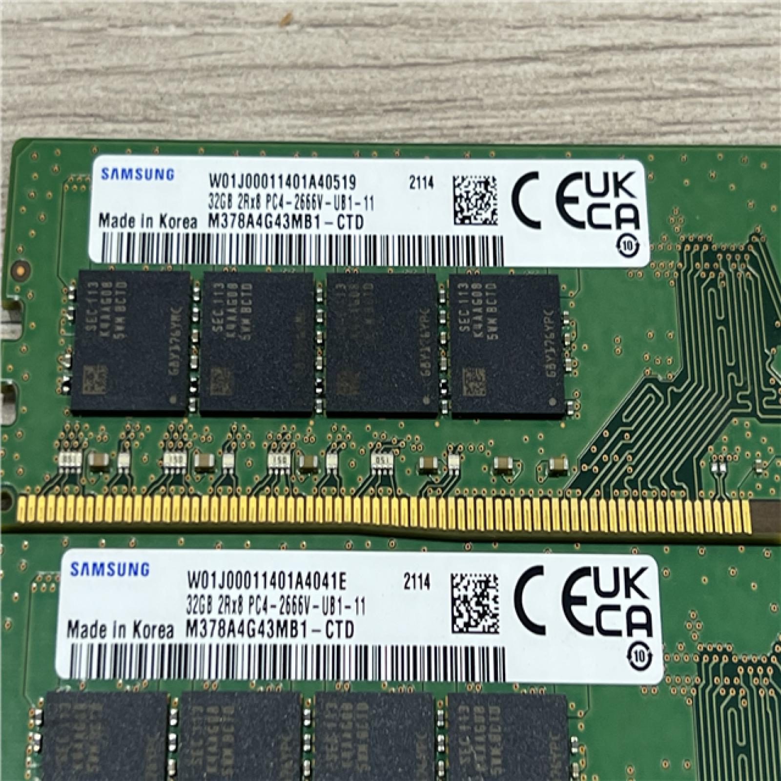 AS-IS Samsung 128GB(4x32GB) 2Rx8 PC4-2666V UDIMM Desktop Memory M378A4G43MB1-CTD