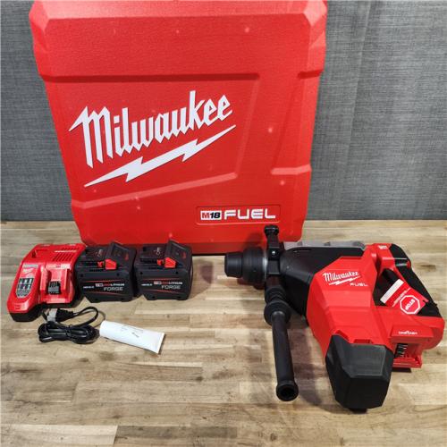 HOUSTON LOCATION - AS-IS (APPEARS LIKE NEW) M18 FUEL ONE-KEY 18V Lithium-Ion Brushless Cordless 1-3/4 in. SDS-MAX Rotary Hammer with Two FORGE 12.0 Ah Battery & CHARGER
