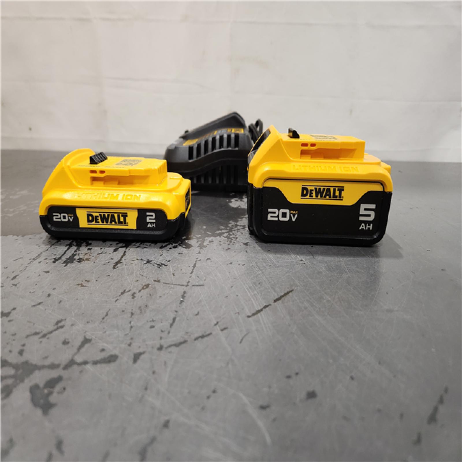 AS-IS- DEWALT 20V MAX Lithium-Ion Battery Kit with 5.0Ah and 2.0Ah Battery and Charger