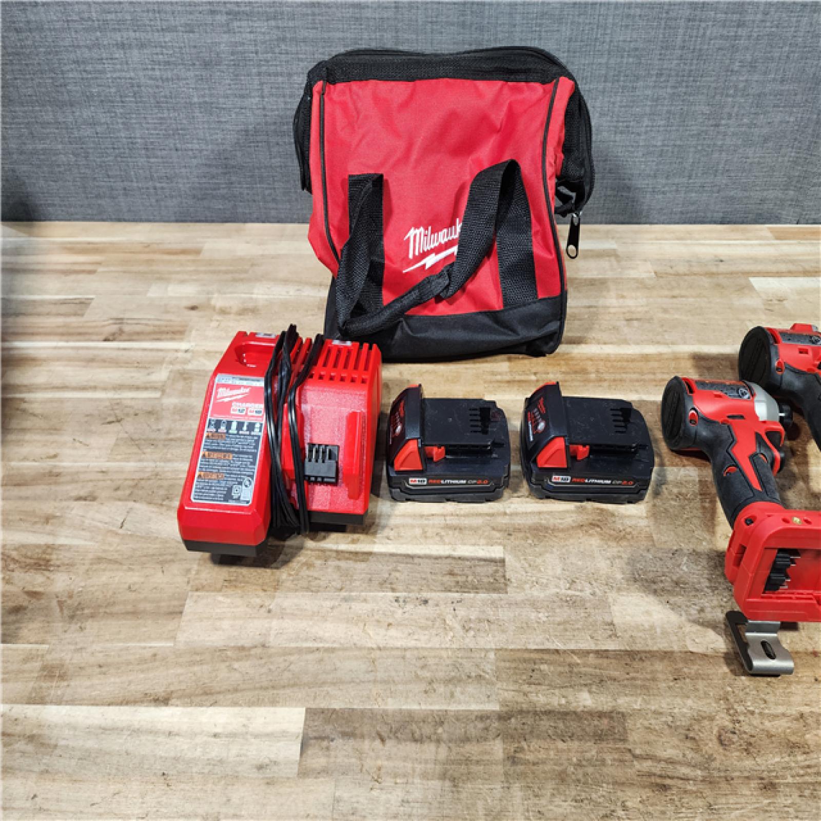 HOUSTON LOCATION - AS - IS Milwaukee 18V Lithium-Ion Brushless Cordless Compact Drill/Impact Combo Kit