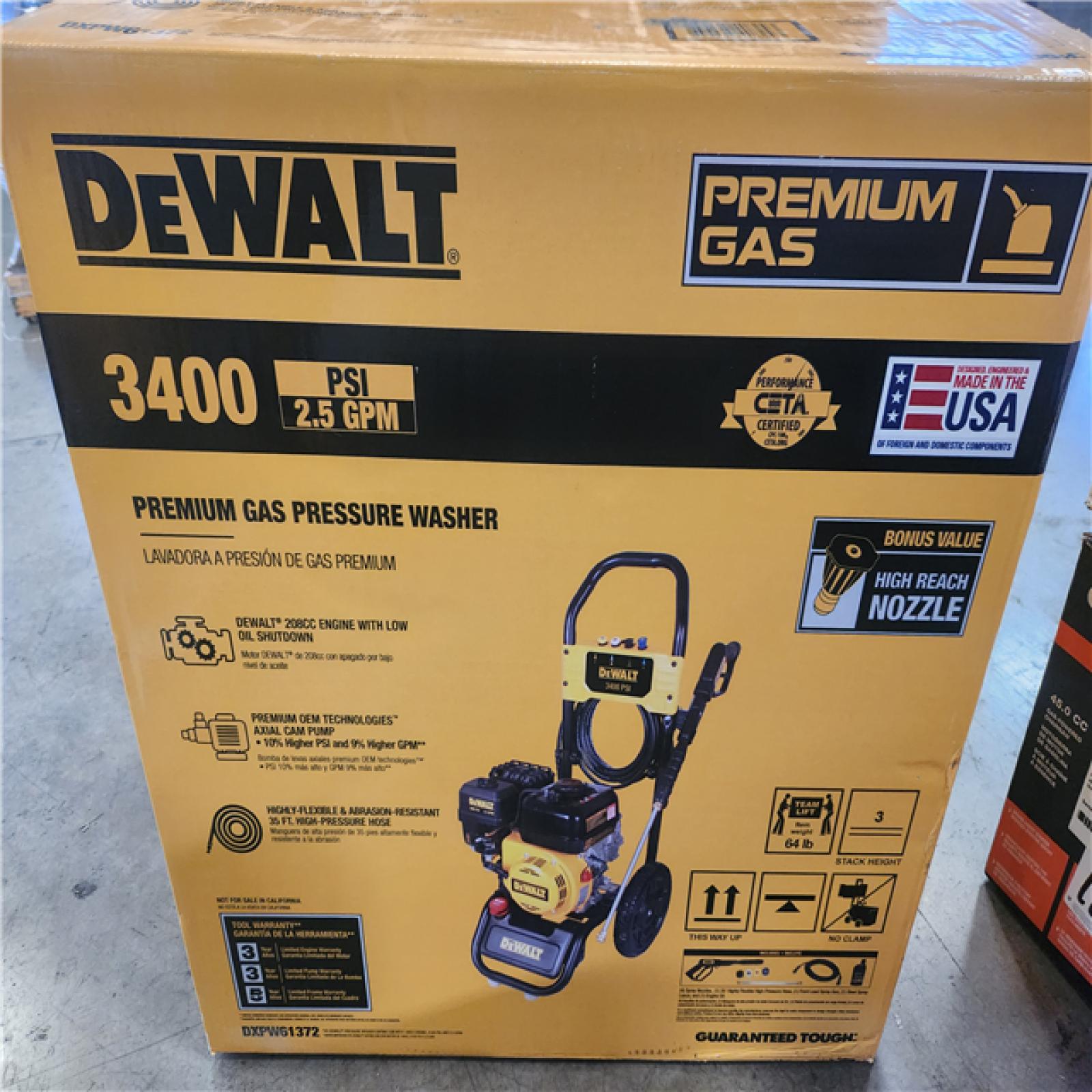 Phoenix DEWALT 3400 PSI 2.5 GPM Gas Pressure Washer with Maintenance-Free Pump  Heavy-Duty Commercial Cold Water Power Washer
