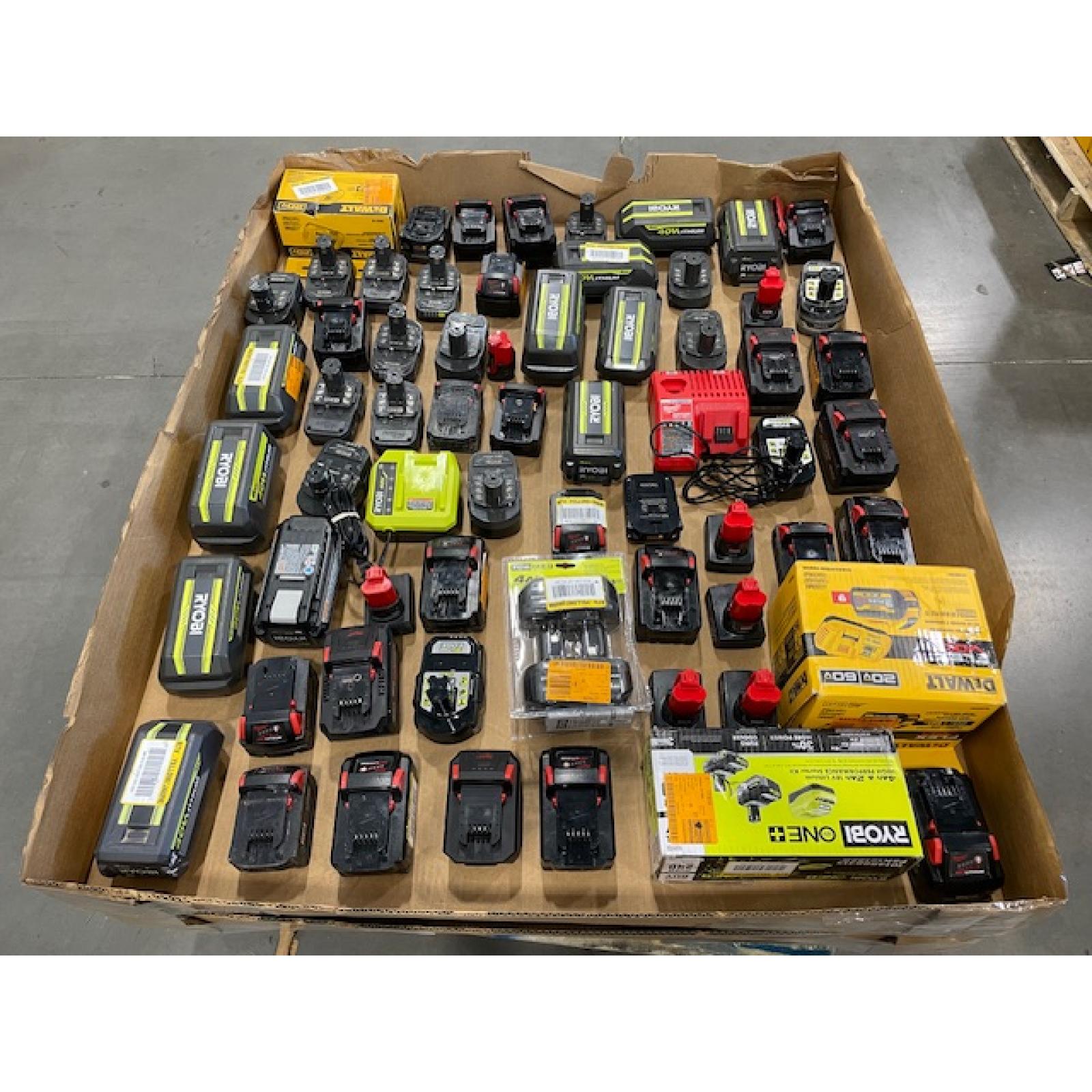 DALLAS LOCATION - AS-IS BATTERY AND CHARGERS PALLET