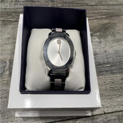 AS-IS MovadoBold Ceramic Silver Dial Steel and Ceramic Women's Watch 3600801
