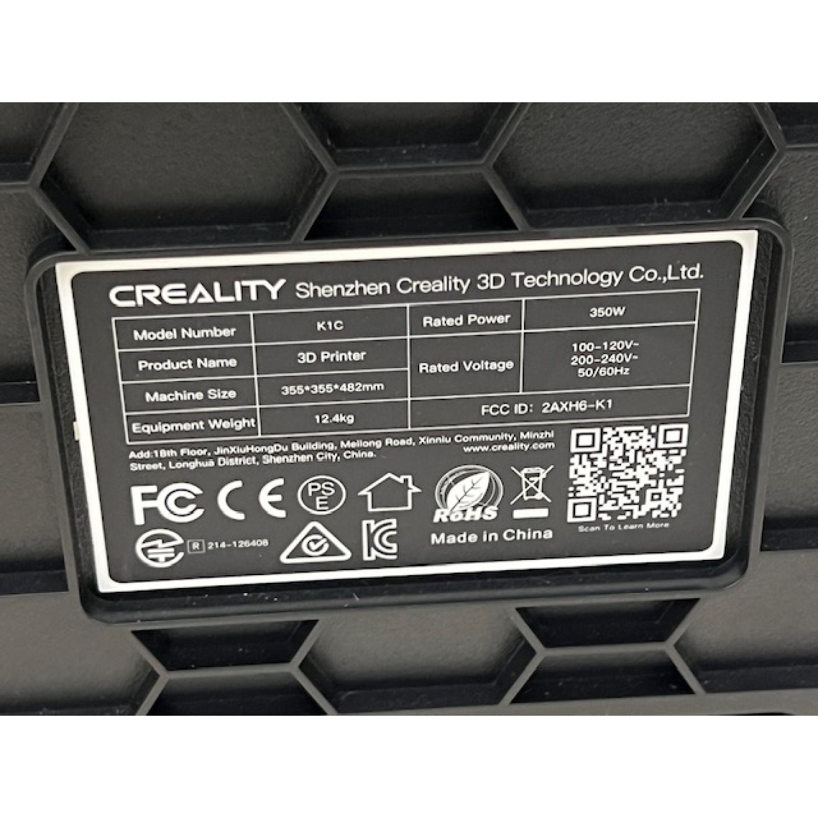 AS-IS Creality K1C 3D Printer AI Camera Hands-free auto leveling