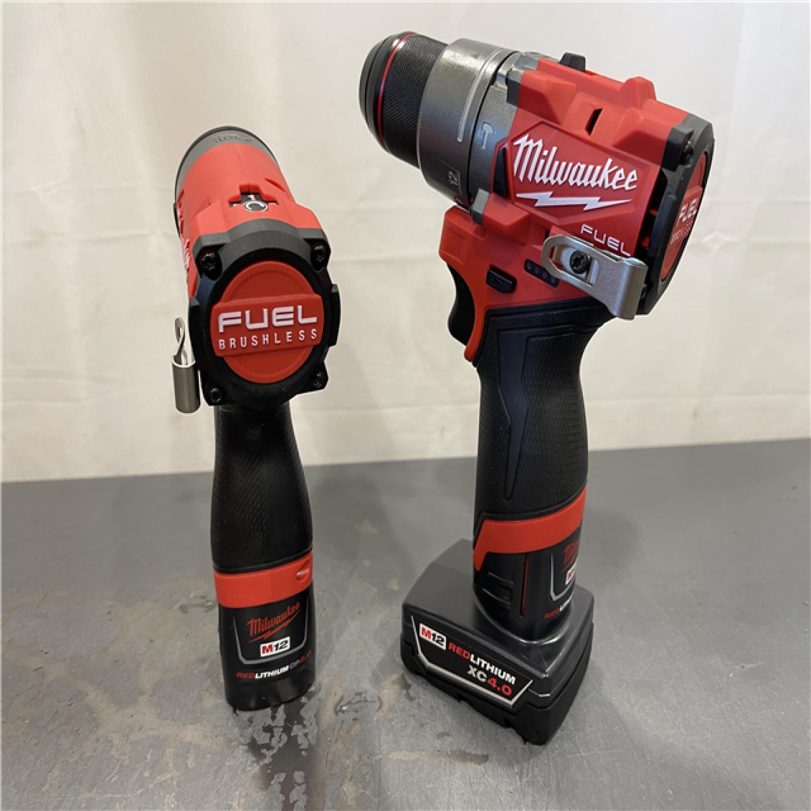 AS-IS - Milwaukee M12 FUEL 12-Volt Lithium-Ion Brushless Cordless Hammer Drill and Impact Driver Combo Kit