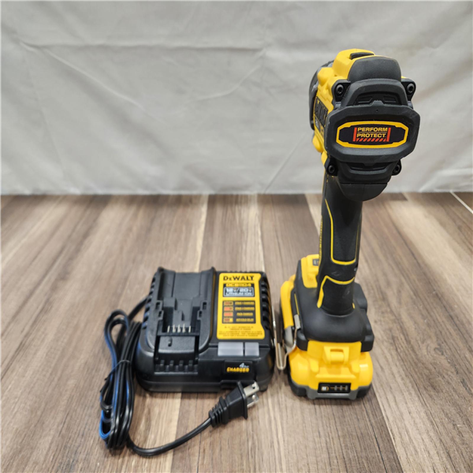AS-IS- DeWalt 20V XR Lithium-Ion Cordless Brushless 1/2 in. Drill/Driver Kit with (1) 4.0 Ah Batteries and Charger