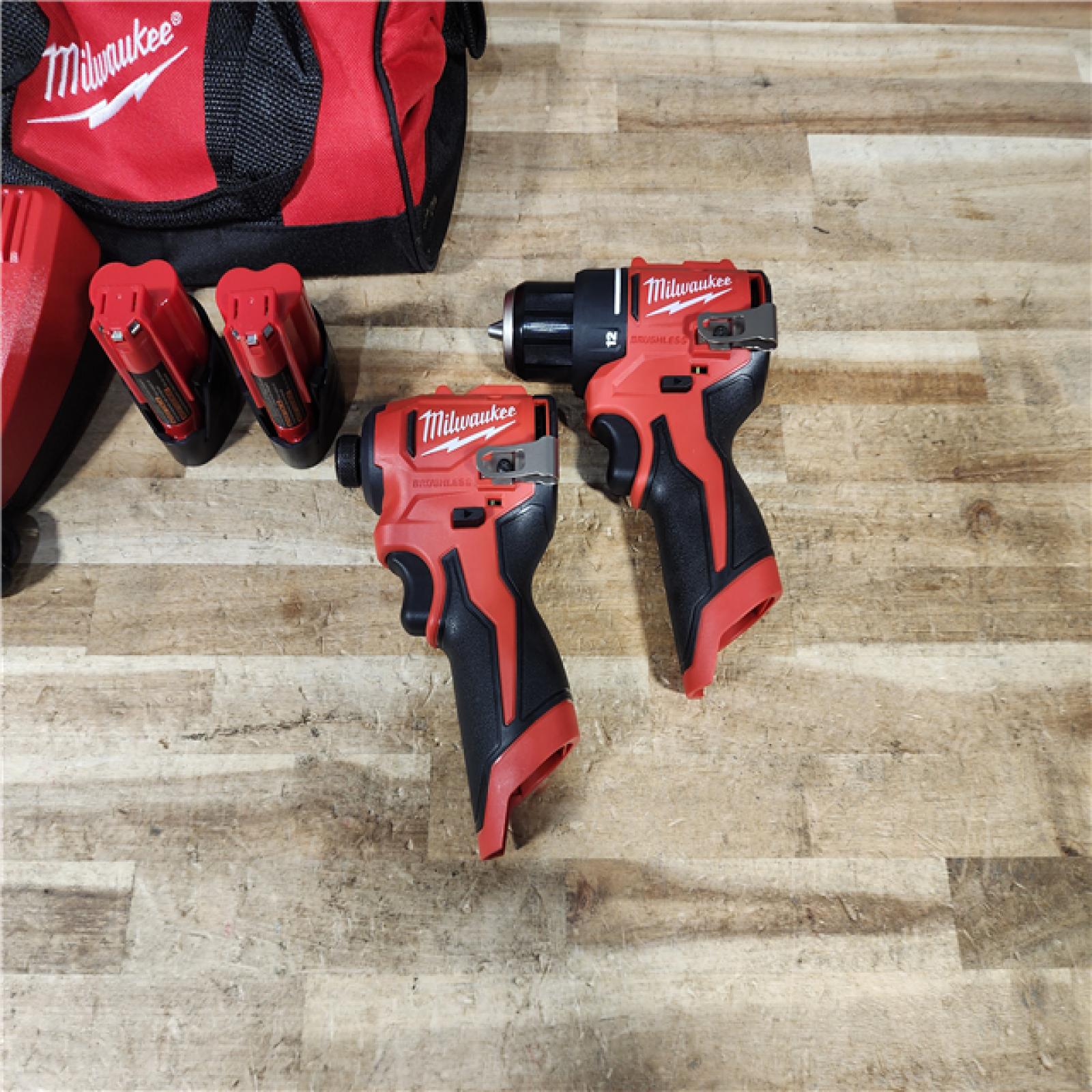 HOUSTON LOCATION - AS - IS Milwaukee 12-Volt Lithium-Ion Brushless Cordless Subcompact Drill and Impact Driver Combo Kit