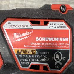 AS-IS Milwaukee 12V Lithium-Ion Cordless 1/4 in. Hex Screwdriver Kit
