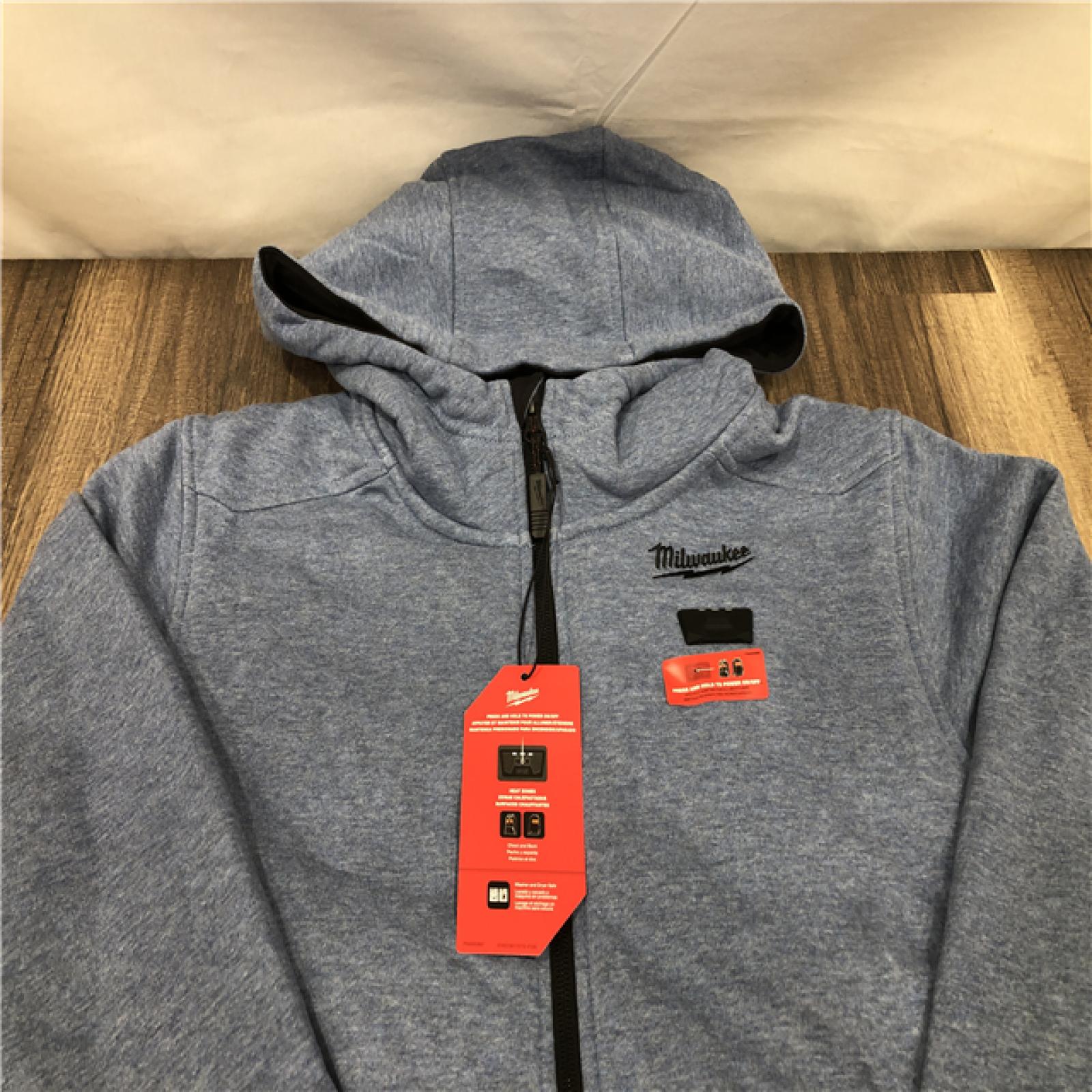 AS-IS Milwaukee Women's Large 12-Volt Lithium Ion Cordless Blue Heated Hooded Jacket Kit