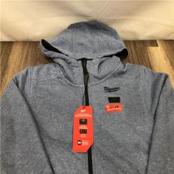 AS-IS Milwaukee Women's Large 12-Volt Lithium Ion Cordless Blue Heated Hooded Jacket Kit