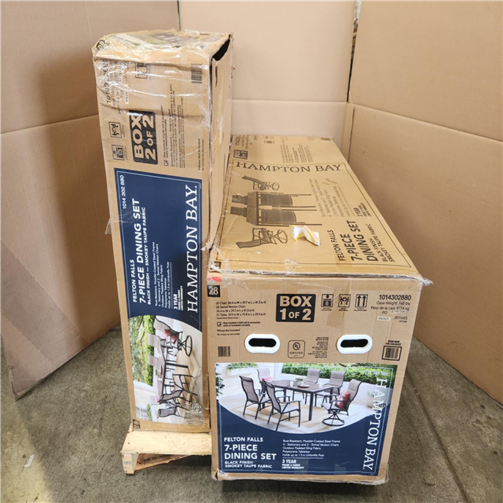 Phoenix NEW Hampton Bay Felton Falls 7-Piece Padded Sling Outdoor Dining Set