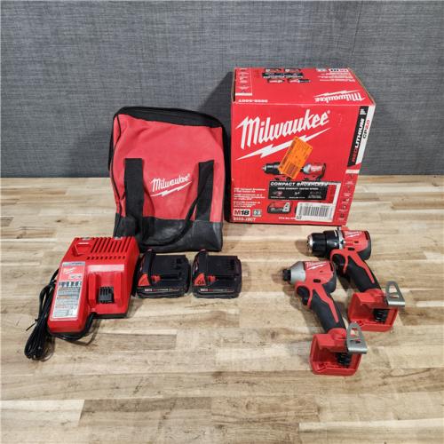 HOUSTON LOCATION - AS-IS M18 18V Lithium-Ion Brushless Cordless Compact Drill/Impact Combo Kit