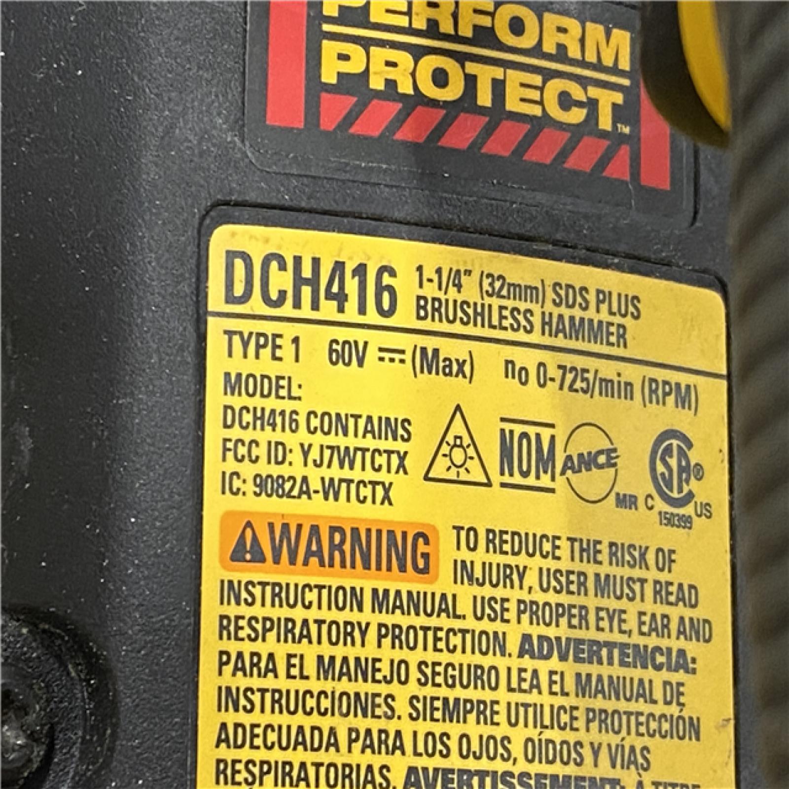 AS-IS DEWALT FLEXVOLT 60V MAX Cordless 1-1/4 in. SDS Plus Rotary Hammer (Tool Only)