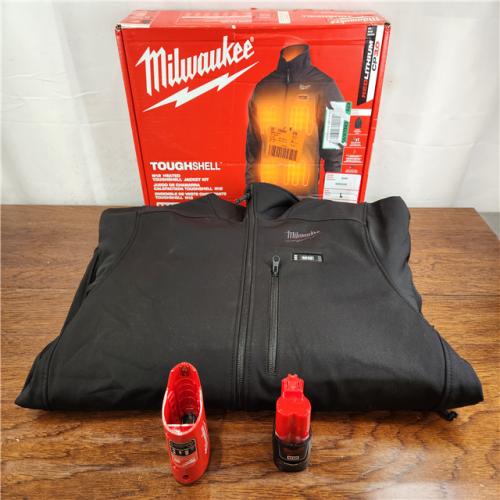 AS-IS Milwaukee Large M12 12V Lithium-Ion Cordless TOUGHSHELL Black Heated Jacket Kit