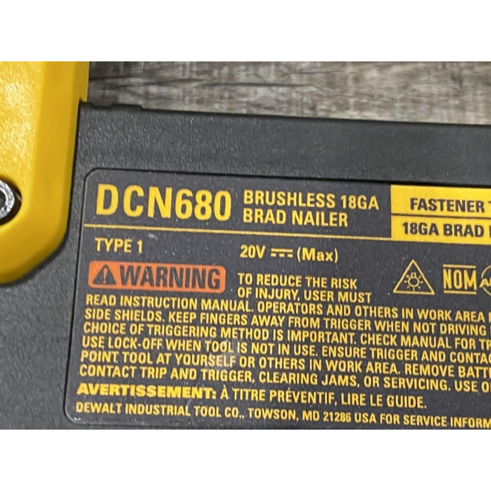 AS-IS DEWALT 20V MAX XR Lithium-Ion Electric Cordless 18-Gauge Brad Nailer (Tool Only)