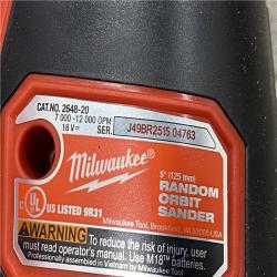 AS-IS Milwaukee 18V Lithium-Ion Cordless 5 in. Random Orbit Sander (Tool-Only)