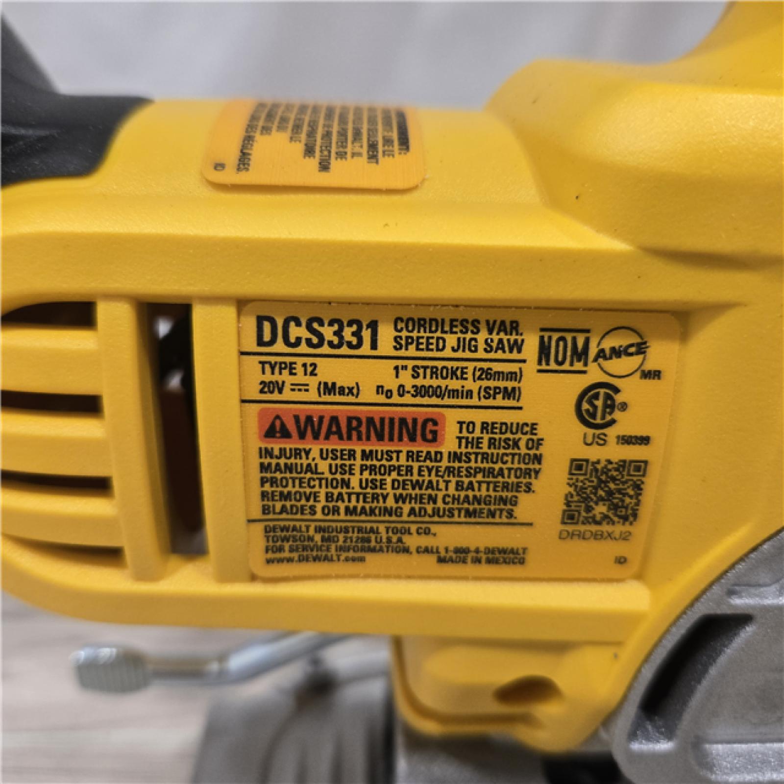 AS-IS DEWALT 20V MAX Cordless Jig Saw (Tool Only)