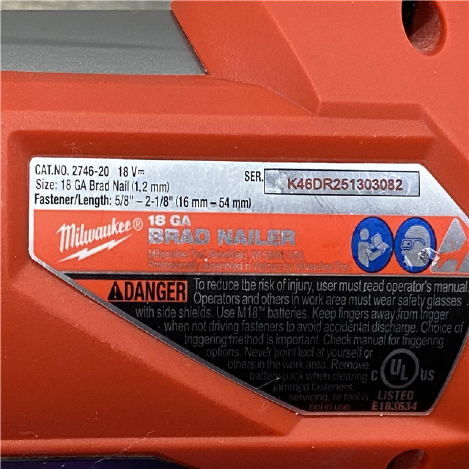 AS-IS Milwaukee FUEL 18-Volt Lithium-Ion Brushless Cordless Gen II 18-Gauge Brad Nailer (Tool-Only)