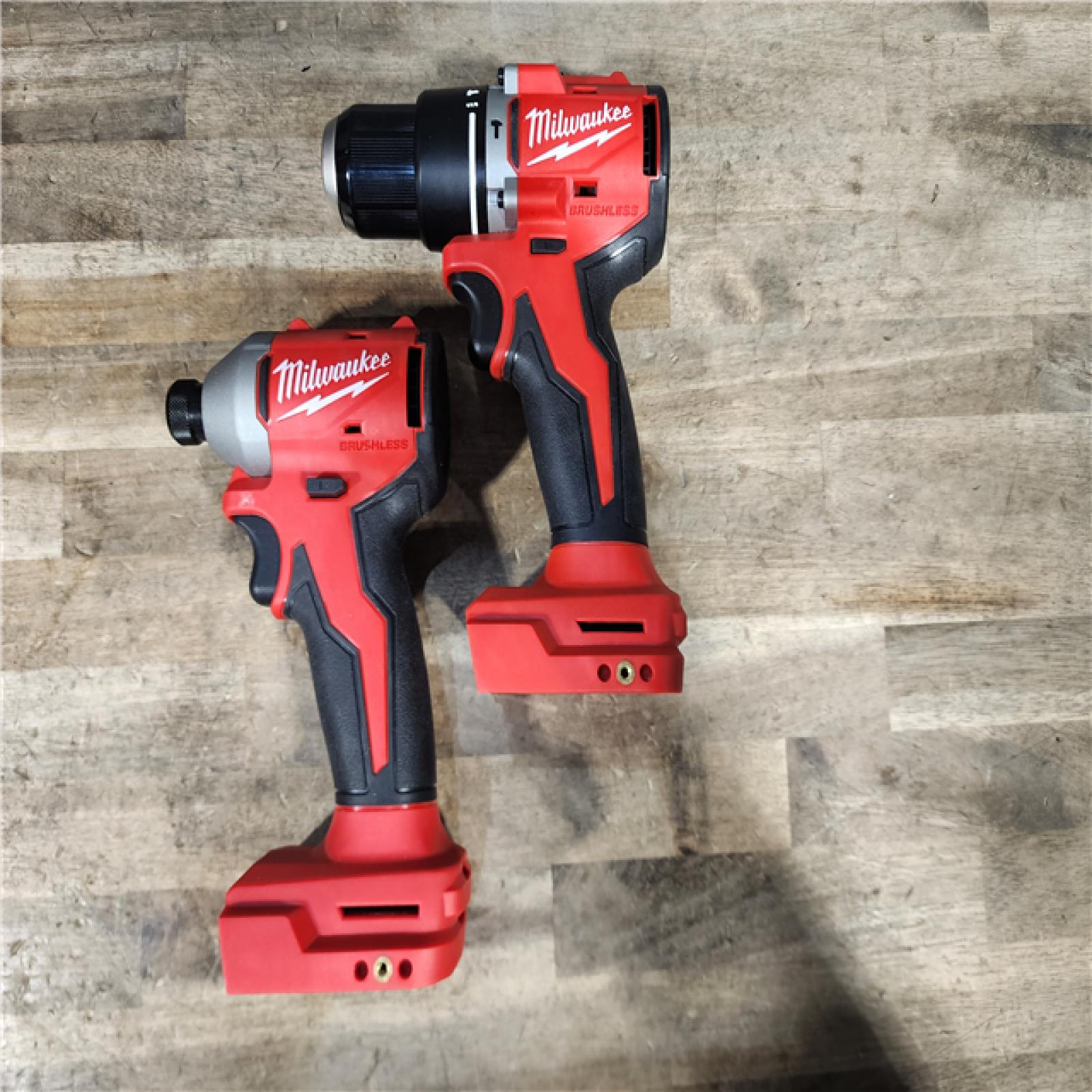 HOUSTON LOCATION - AS-IS Milwaukee M18 18V Lithium-Ion Brushless Cordless Compact Drill/Impact Combo Kit (2-Tool) W/(2) 2.0 Ah Batteries  Charger & Bag