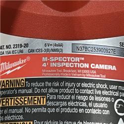 AS-IS Milwaukee M- Spector 4 ft. Inspection Sewer Camera Scope