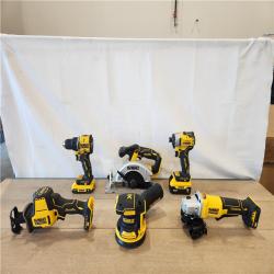 AS-IS- DEWALT 20V Lithium-Ion Cordless 6-Tool Combo Kit with 5.0 Ah and 2.0 Ah Batteries  Charger and Tough System 2.0 Rolling Toolbox