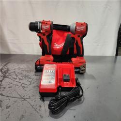 AS-IS- Milwaukee M18 18V Lithium-Ion Brushless Cordless Compact Drill/Impact Combo Kit
