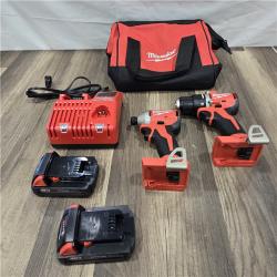 GOOD Milwaukee M18 18V Lithium-Ion Brushless Cordless Compact Drill/Impact Combo Kit (2-Tool) W/(2) 2.0 Ah Batteries, Charger & Bag