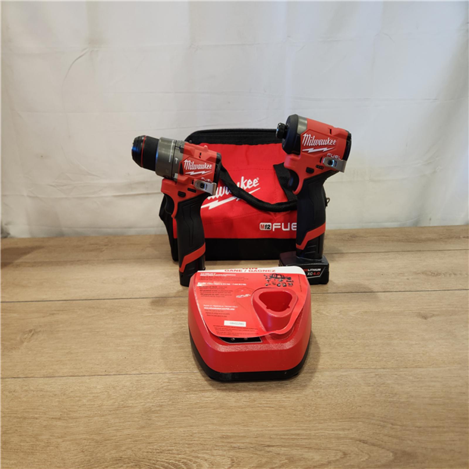 AS-IS- Milwaukee 12V Brushless Hammer Drill and Impact Driver Combo Kit