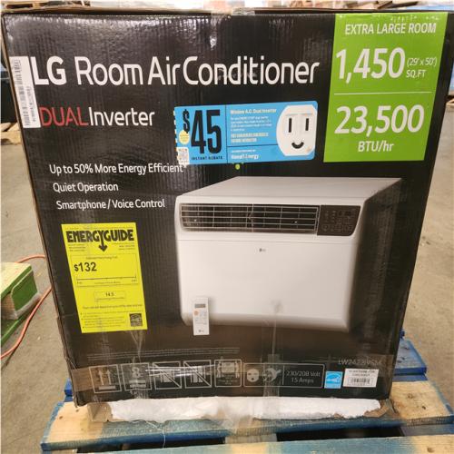Phoenix AS-IS LG 23,500 BTU 230/208-Volt Window Air Conditioner Unit Cools 1450sq. ft. w/ Dual Inverter,Wi-Fi Enabled and Remote in White
