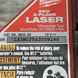 AS-IS Milwaukee 12-Volt Lithium-Ion Cordless Green 250 ft. 3-Plane Laser Level Kit