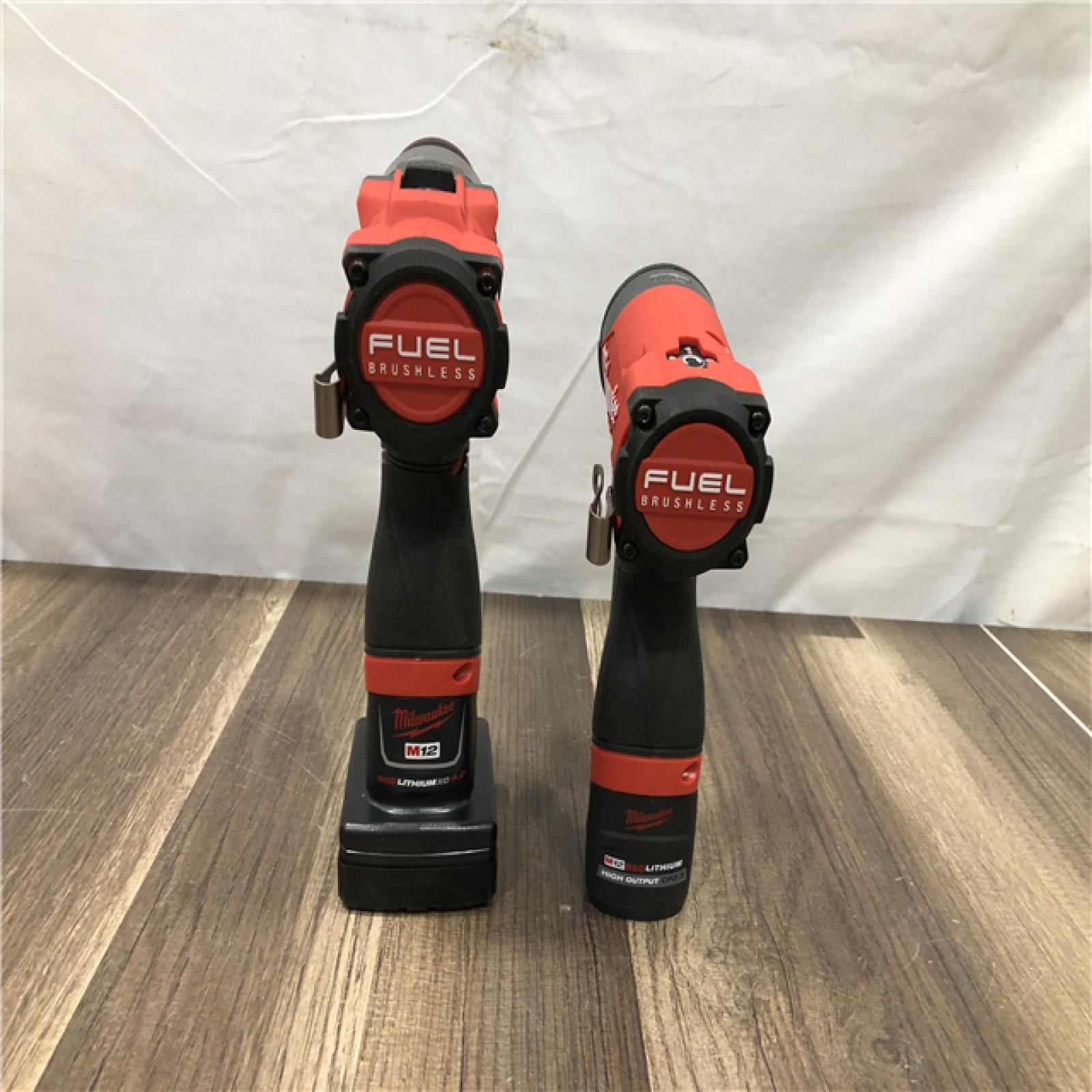 AS-IS Milwaukee FUEL 12-Volt Lithium-Ion Brushless Cordless Hammer Drill and Impact Driver Combo Kit
