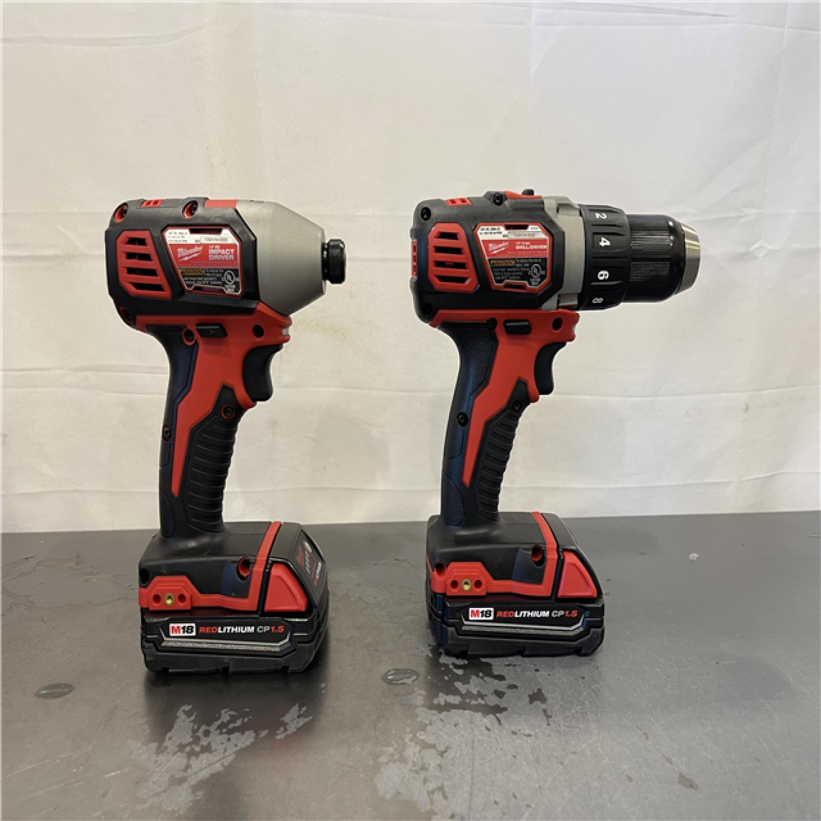 AS-IS- Milwaukee 18V Cordless Brushed 2-Tool Drill/Driver and Impact Driver Kit