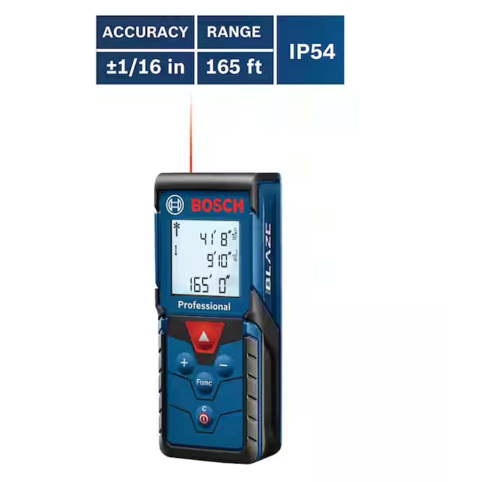NEW! - Bosch BLAZE 165 ft. Laser Distance Tape Measuring Tool with Area and Volume - (8 UNITS)