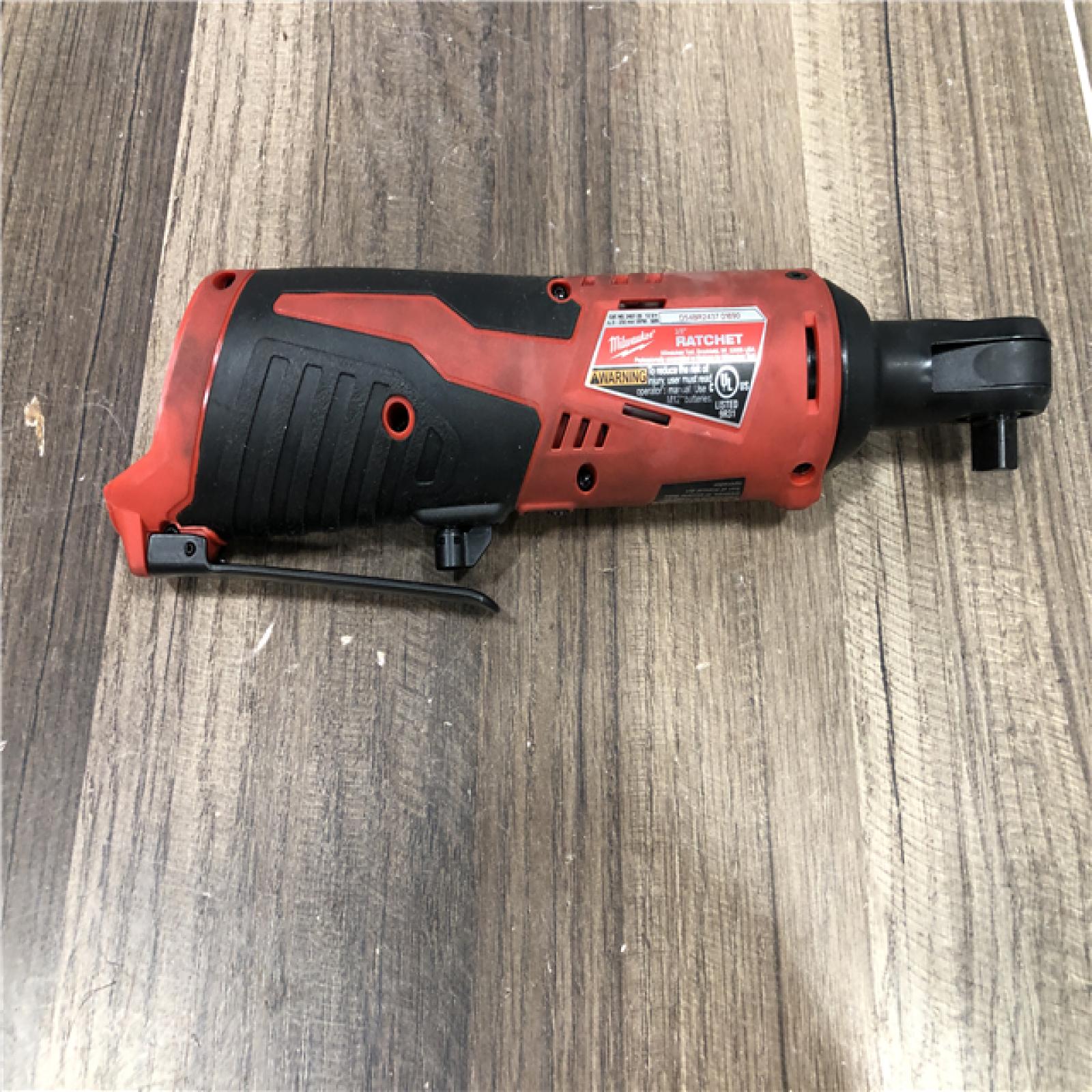 AS-IS Milwaukee M12 12V Lithium-Ion Cordless 3/8 in. Ratchet (Tool-Only)